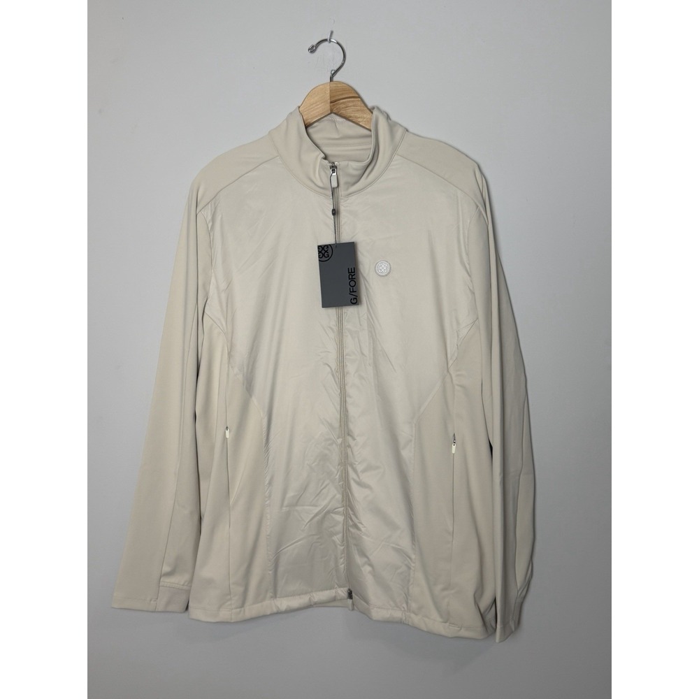 G/FORE Jacket Mens XL Stone Full Zip Golf Hybrid Stretch Nylon 2-Way Zip NEW‎
